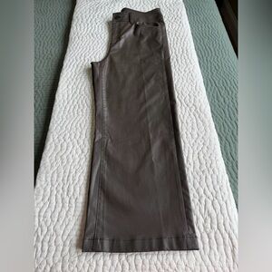 Chico's Faux Leather bronze color wide leg capri Pants